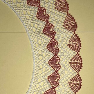 Torchonentwurf Kreis mit Herzen und Fächerrand