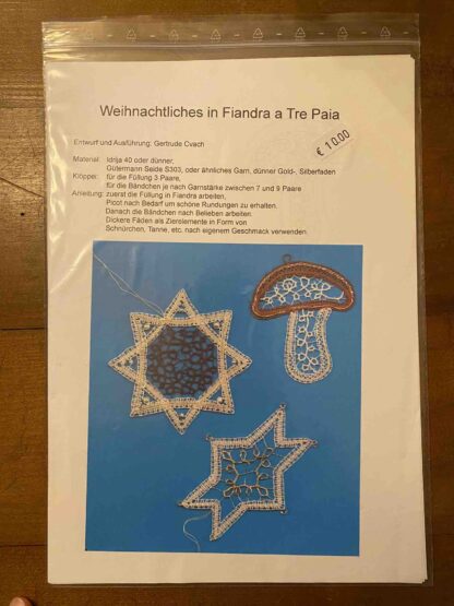 Klöppelbrief Weihnachtliches Fiandra
